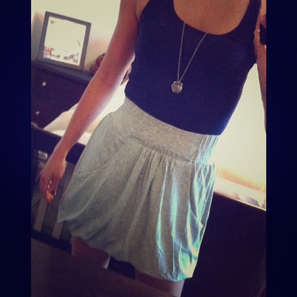 Zara High-waisted grey knit skirt