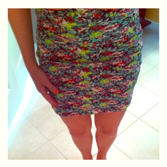 Floral bodycon skirt