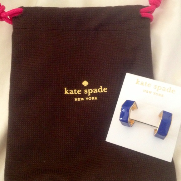 SOLD Gorgeous new authentic Kate Spade cobalt hoop