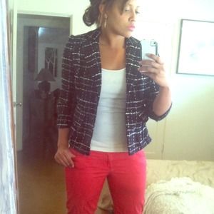 SOLD Black with white stitching blazer