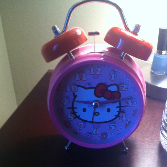 Hello kitty alarm clock. Way too cute