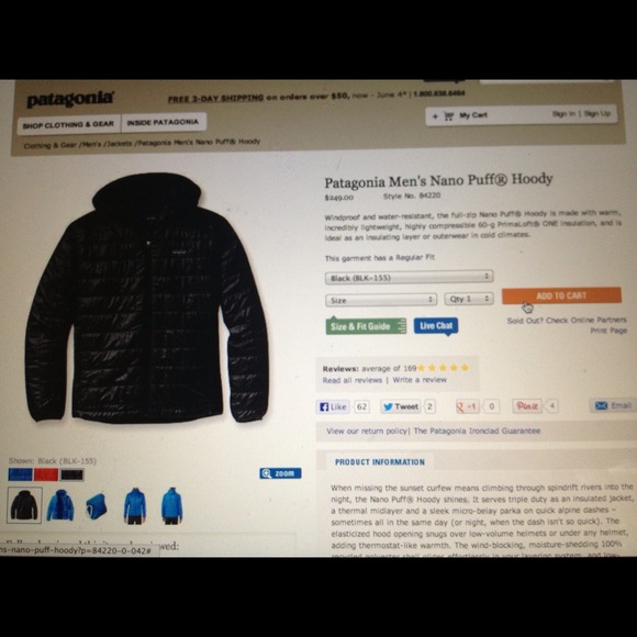 Patagonia Men's Nano Puff Hoody. Sz M. - Picture 3 of 4