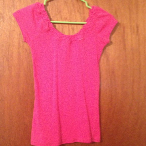 Hot pink plain top.