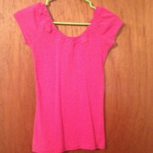 Hot pink plain top.