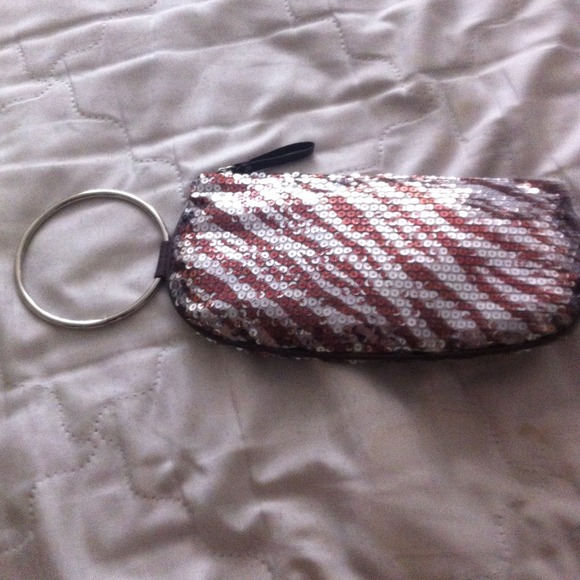 Sexy brown and silver sequin wristlet