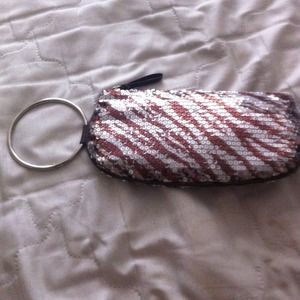 Sexy brown and silver sequin wristlet