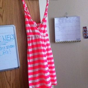 Cute hot pink striped criss-cross back