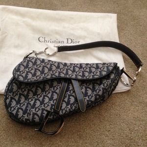 Authentic Christian Dior Blue/Denim Saddle Bag