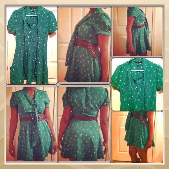 Forever 21 Dresses & Skirts - SALE!! Green Vintage dress from Forever 21