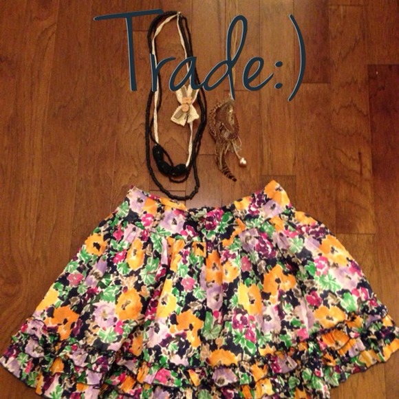 Trade :) two necklaces and a floral skirt :)