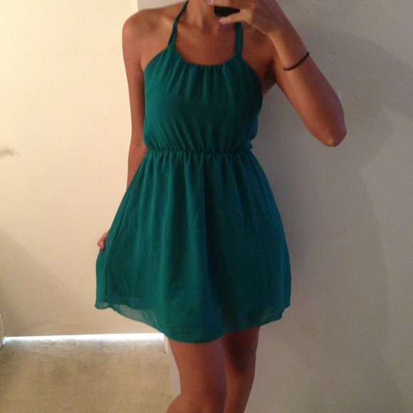 Dresses & Skirts - ❤Sold❤Green halter too sheer summer dress