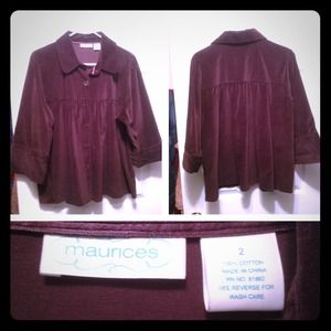 Brown velvet jacket from Maurice's