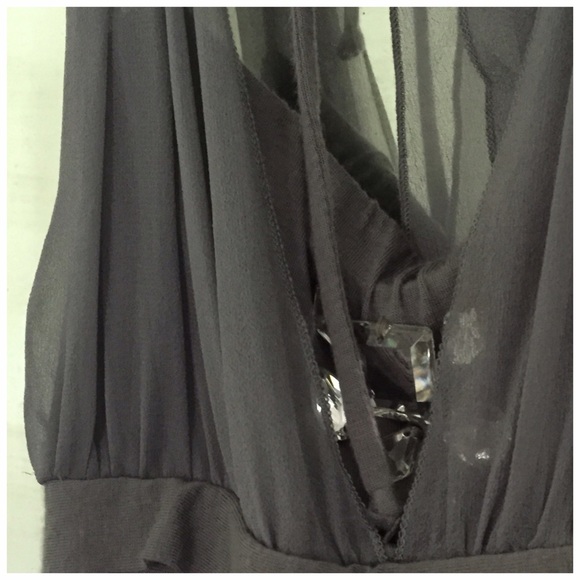 GIFTED...Jeweled Strapless Dress Silk Halter Tie - Picture 2 of 4