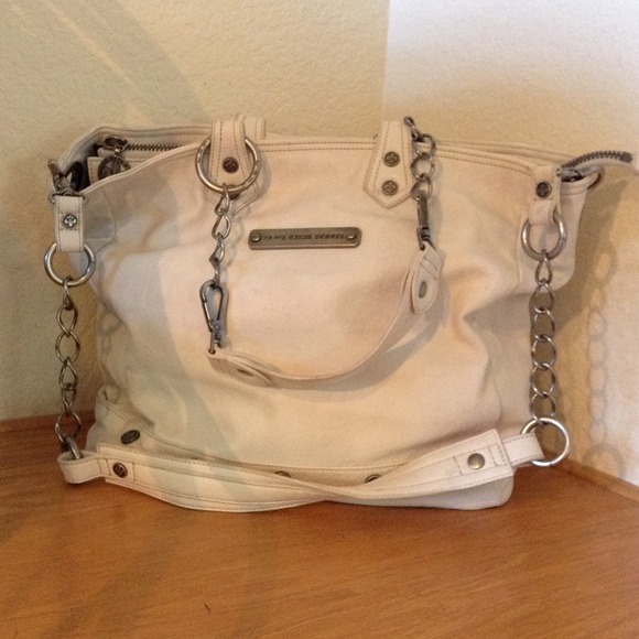 White Leather Laguna Beach Jean Co Tote