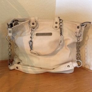 White Leather Laguna Beach Jean Co Tote
