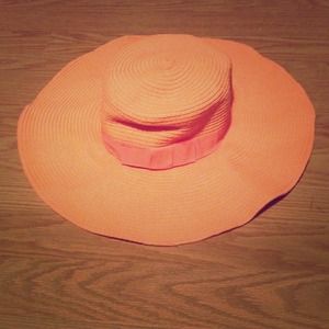ON HOLD Coral floppy hat with bow