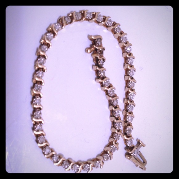 1 k diamond tennis bracelet 14k gold