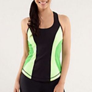SOLD Cardio kick tank Lululemon Green/black