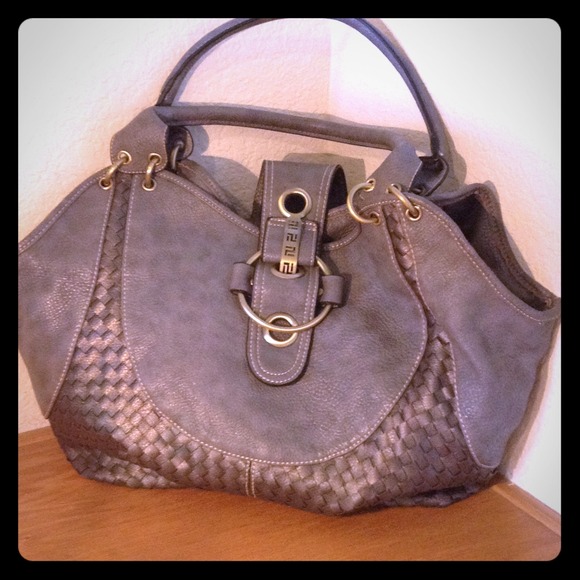 Grey Tote with Fold-over Buckle