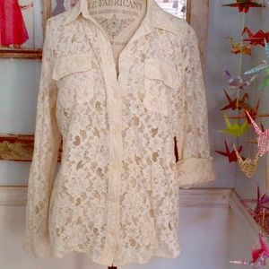 Reserved Lucky Brand Lace Button-up