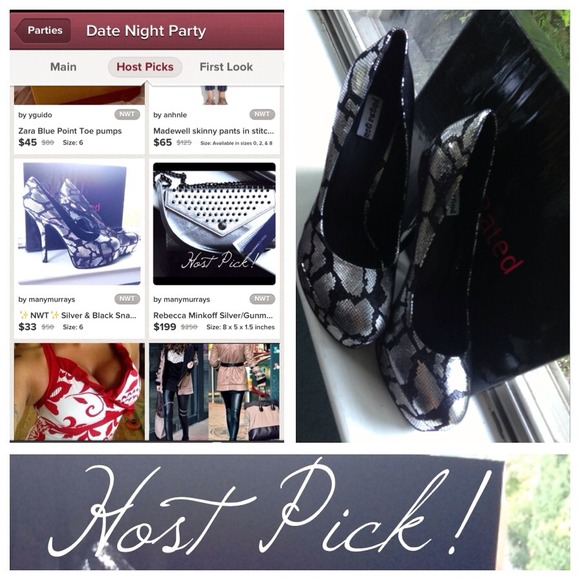 ❌BUNDLED/SOLD❌Silver & Black Snake Pumps - Picture 3 of 4