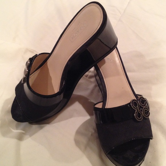 Coach patient leather Wedges!!!