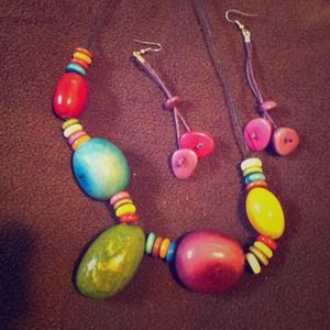 Tagua Necklace And earings