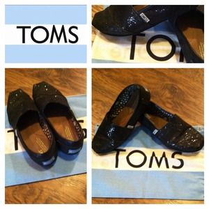 TOMS Black Glitter Sparkle Shoes