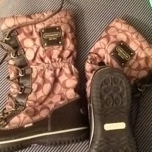 Coach signature print boots