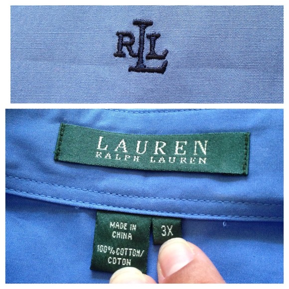❌SOLD❌ Blue Ralph Lauren button down - Picture 3 of 4