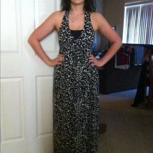 Printed halter maxi dress