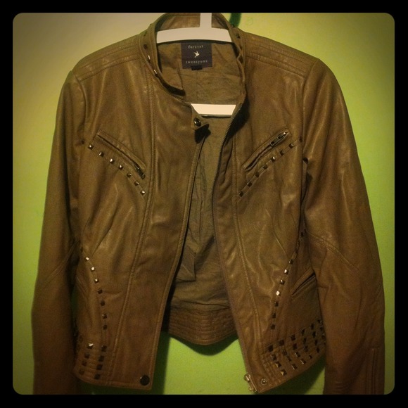 Studded leather jacket