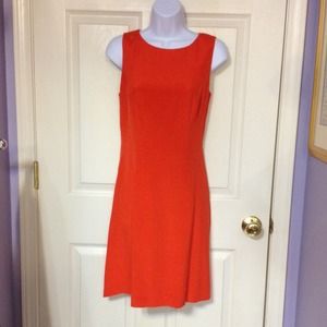 Fun coral dress lined; 100% silk