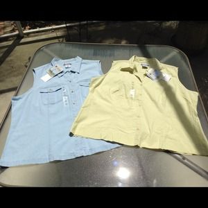 Two NWT Colombia sleeveless button down shirts
