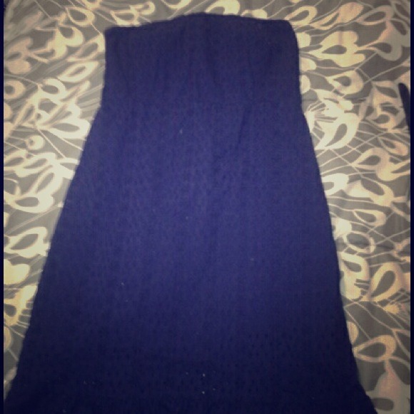 Navy blue eyelet dress BUNDLE TRADED with hoops