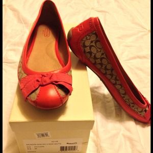 Reduced-Coach Flats, worn once. *Authentic* Sz 9.5