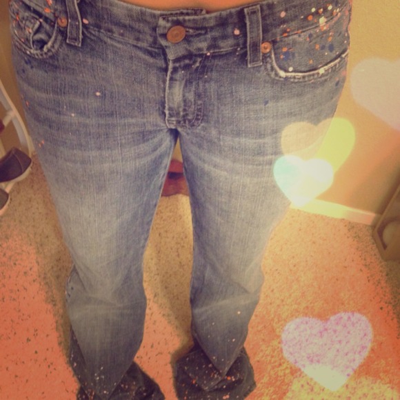 💟Reduced💟 7 for all mankind paint splatter jeans