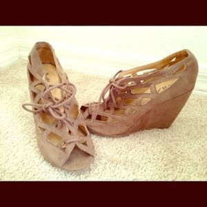 MIA Taupe Wedge Sandal