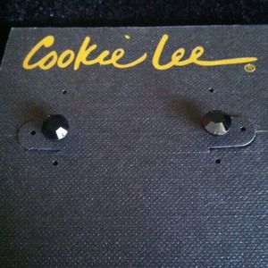 Black Australian Crystal Earrings by Cookie Lee