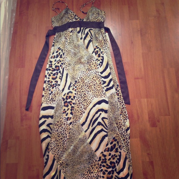 Long animal print dress