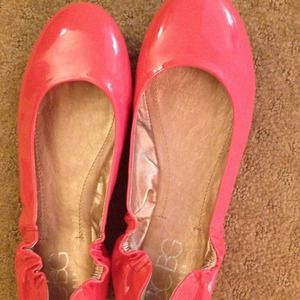 BCBG pink patent flats