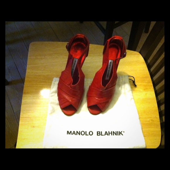SOLD Authentic Manolo Blahniks red