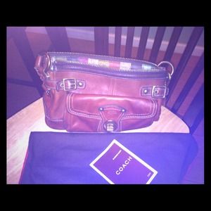 Authentic Brown Leather Coach purse