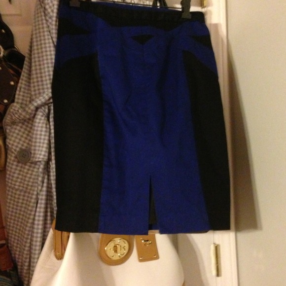 Never worn Express blue and black skirt: - Picture 2 of 3