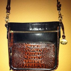 Brahmin Cleo Crossbody bag in Pecan Crocco