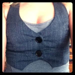 SOLD in bundle: Maurice's Grey Pinstriped Vest