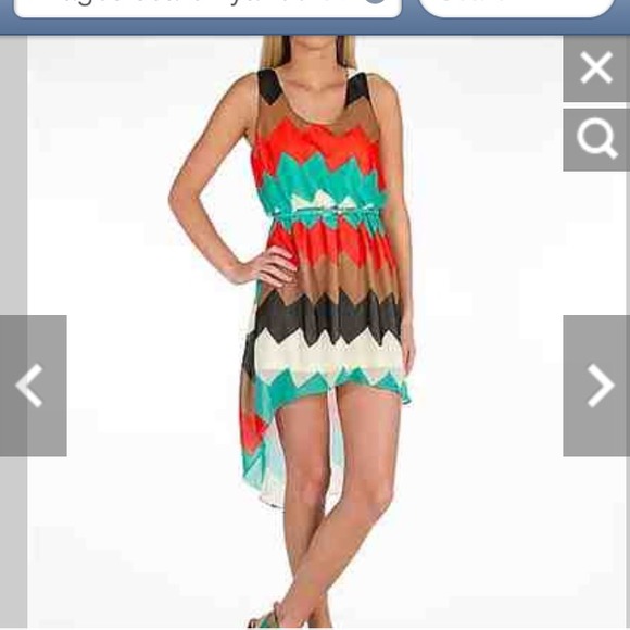MAKE AN OFFER NWT chevron high low dress w/ belt
