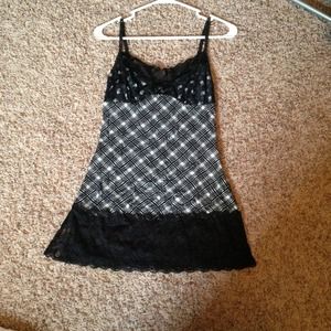 Size medium black spaghetti strap with lace