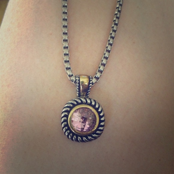 Pink stone necklace