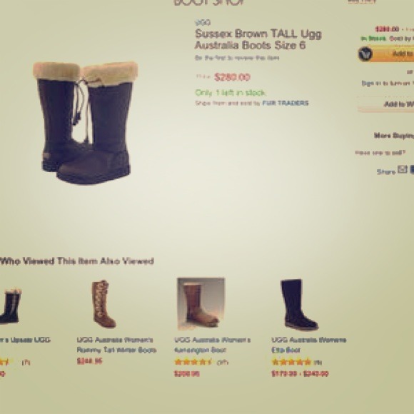 Brand NEW UGGS Sussex - Tall dark brown leather.